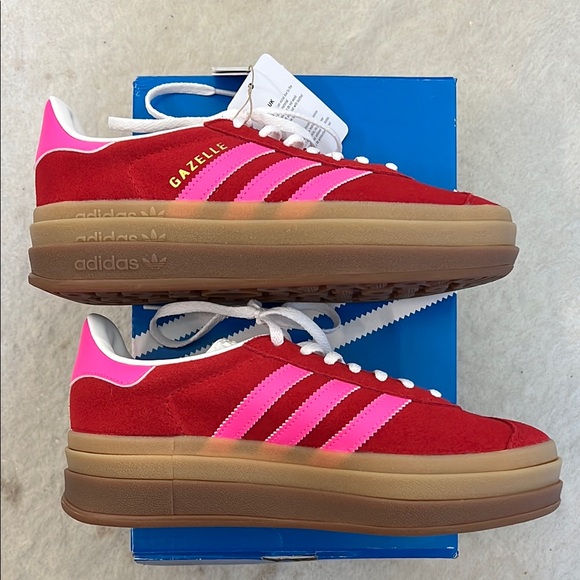 Adidas Gazelle Bold Red and Pink Sneakers - Picture 5 of 6